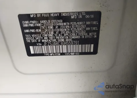 2016 Subaru Forester 2.5I Limited z USA, uszkodzony, nr VIN JF2SJARC3GH559791